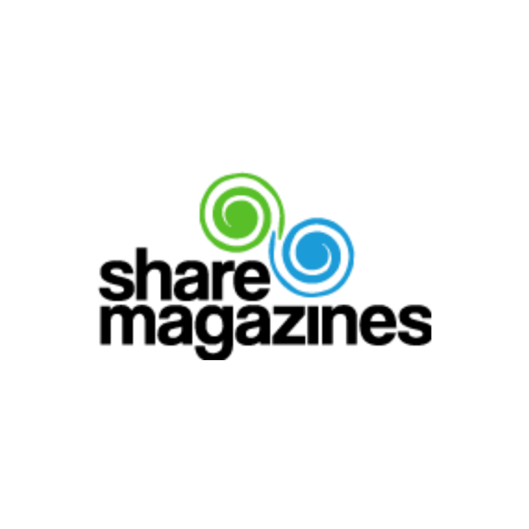share magazines logo with backround